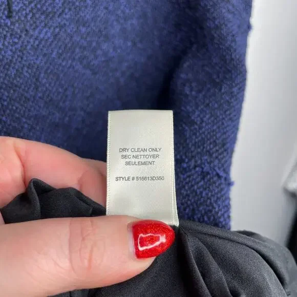 Rebecca Taylor Stretch Tweed Navy Combo Sleeveless Mini Sheath Dress 0 - Picture 15 of 16